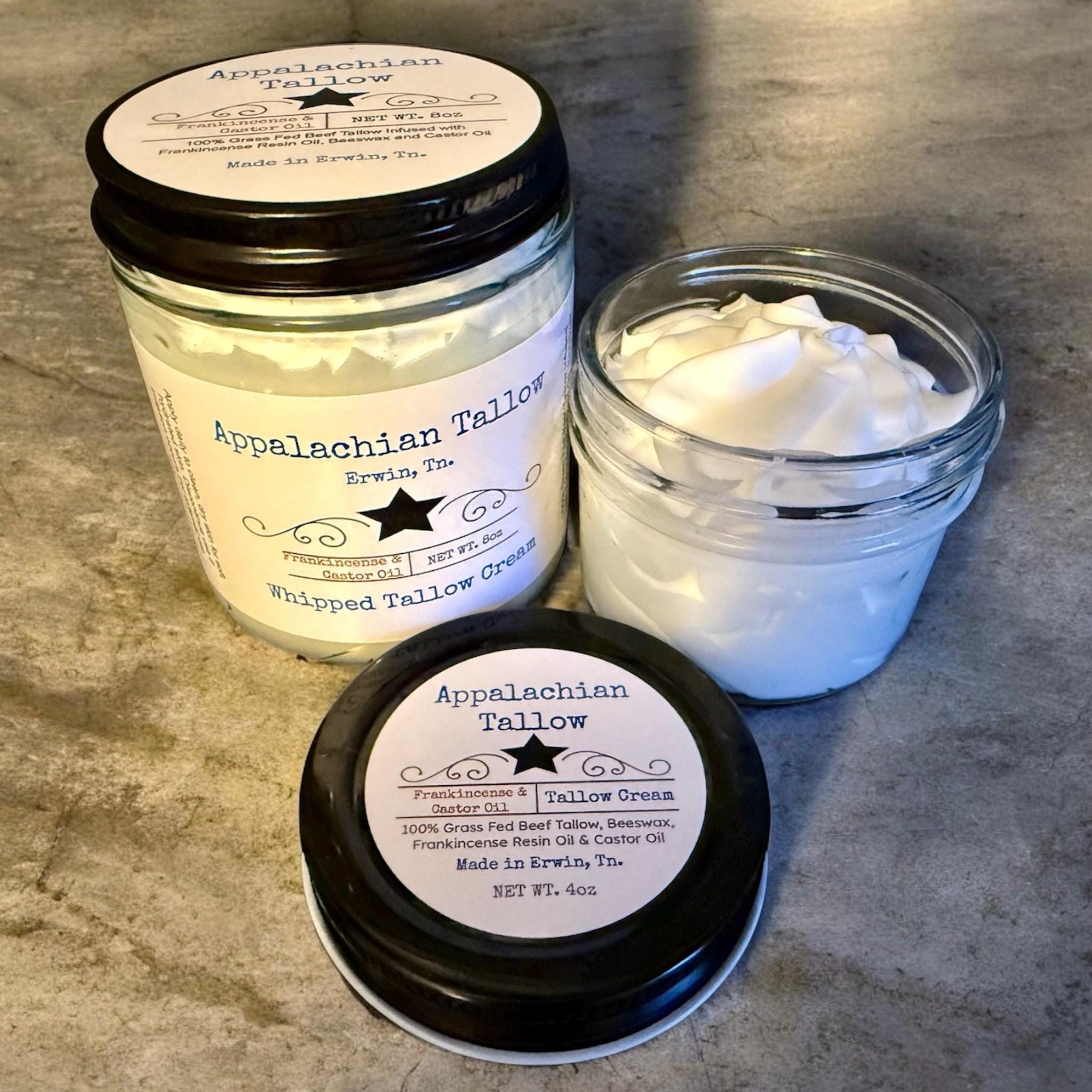 Castor Oil / Frankincense Whipped Tallow Moisturizer 4oz or 8oz