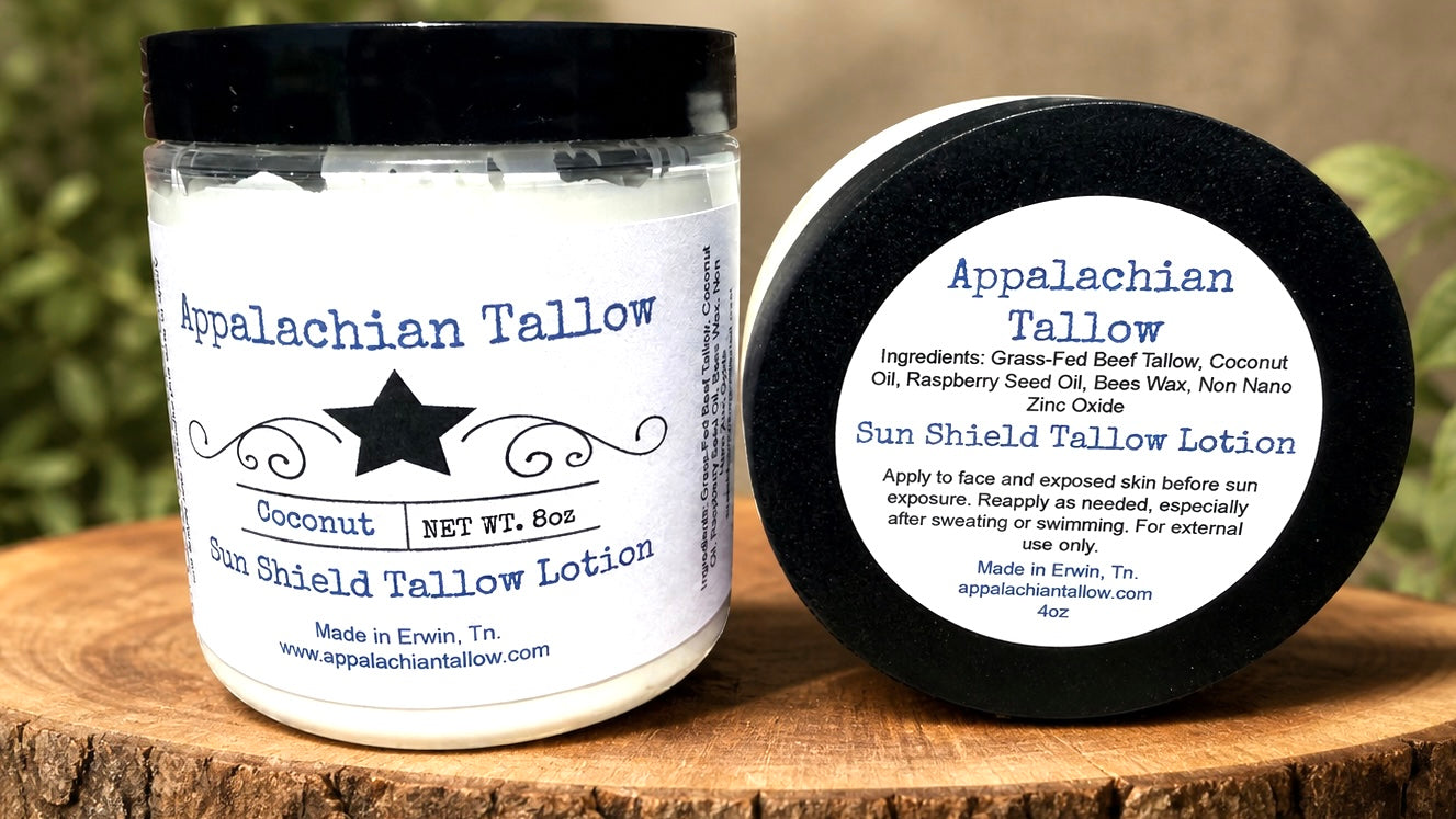 Appalachian Tallow Sun Shield Tallow Mineral Lotion — ingredients label detail