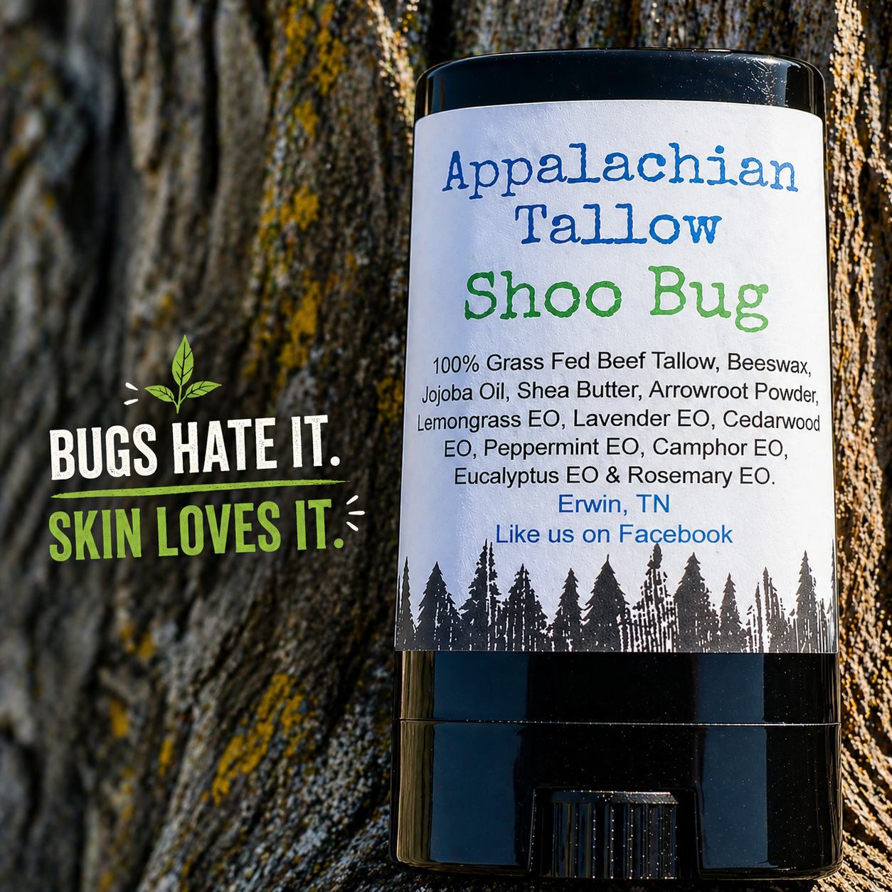 Shoo Bug - Natural Grass-Fed Beef Tallow Bug Repellent- Kid Safe