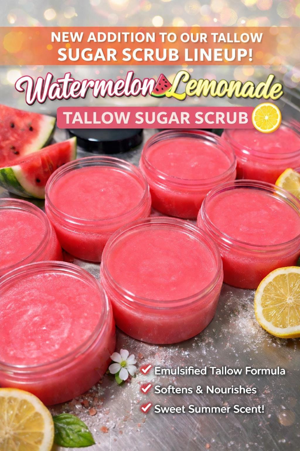 Tallow Sugar Body Scrub | Emulsified, Jojoba Oil, Natural Skincare
